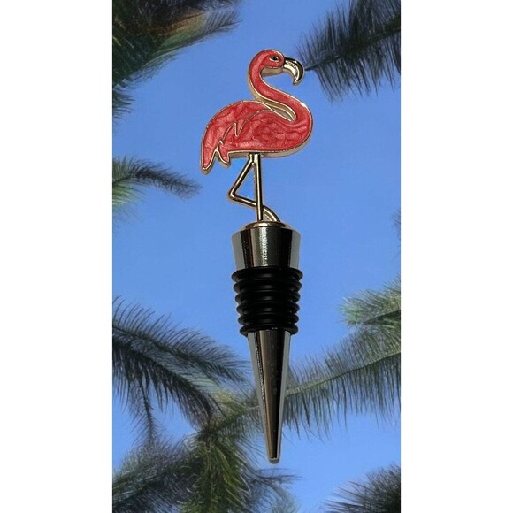 Whimsical Flamingo Wine Bottle Stopper - Fun Resin Stopper for Wine Lovers - Picture 2 of 4
